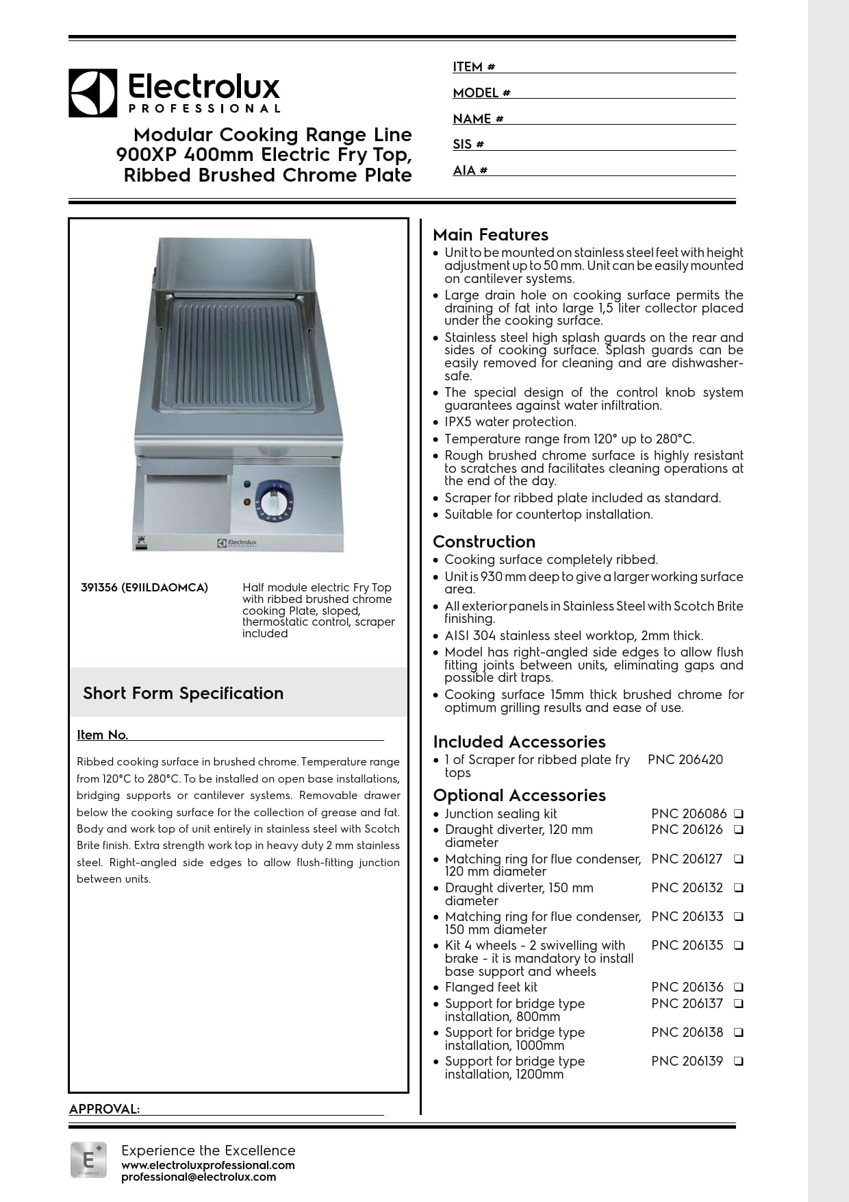Electrolux Professional 900XP E9IILDAOMCA - Electric Griddle Plate