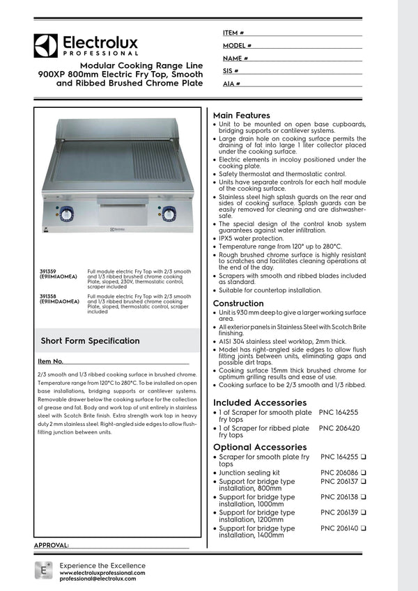 Electrolux Professional 900XP E9IIMDAOMEA - Electric Griddle Plate