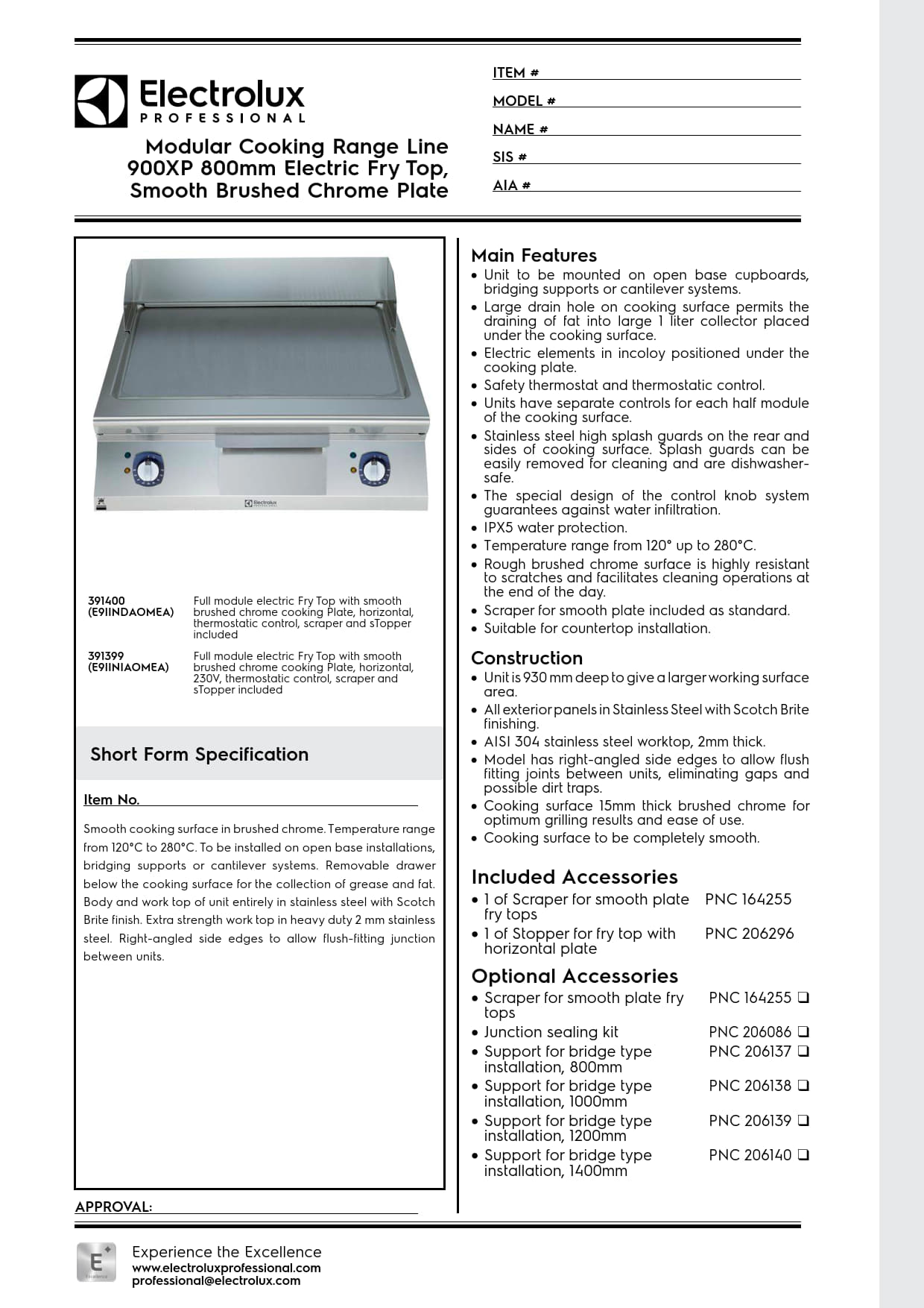 Electrolux Professional 900XP E9IINDAOMEA - Electric Griddle Plate