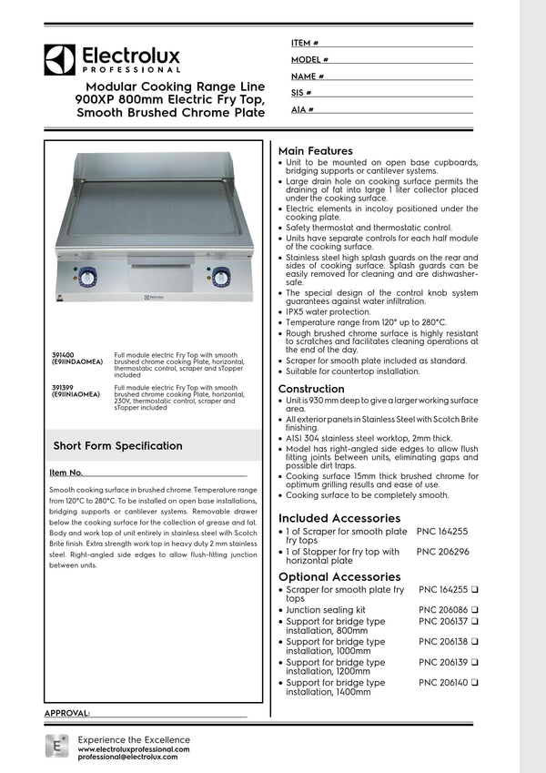 Electrolux Professional 900XP E9IINDAOMEA - Electric Griddle Plate