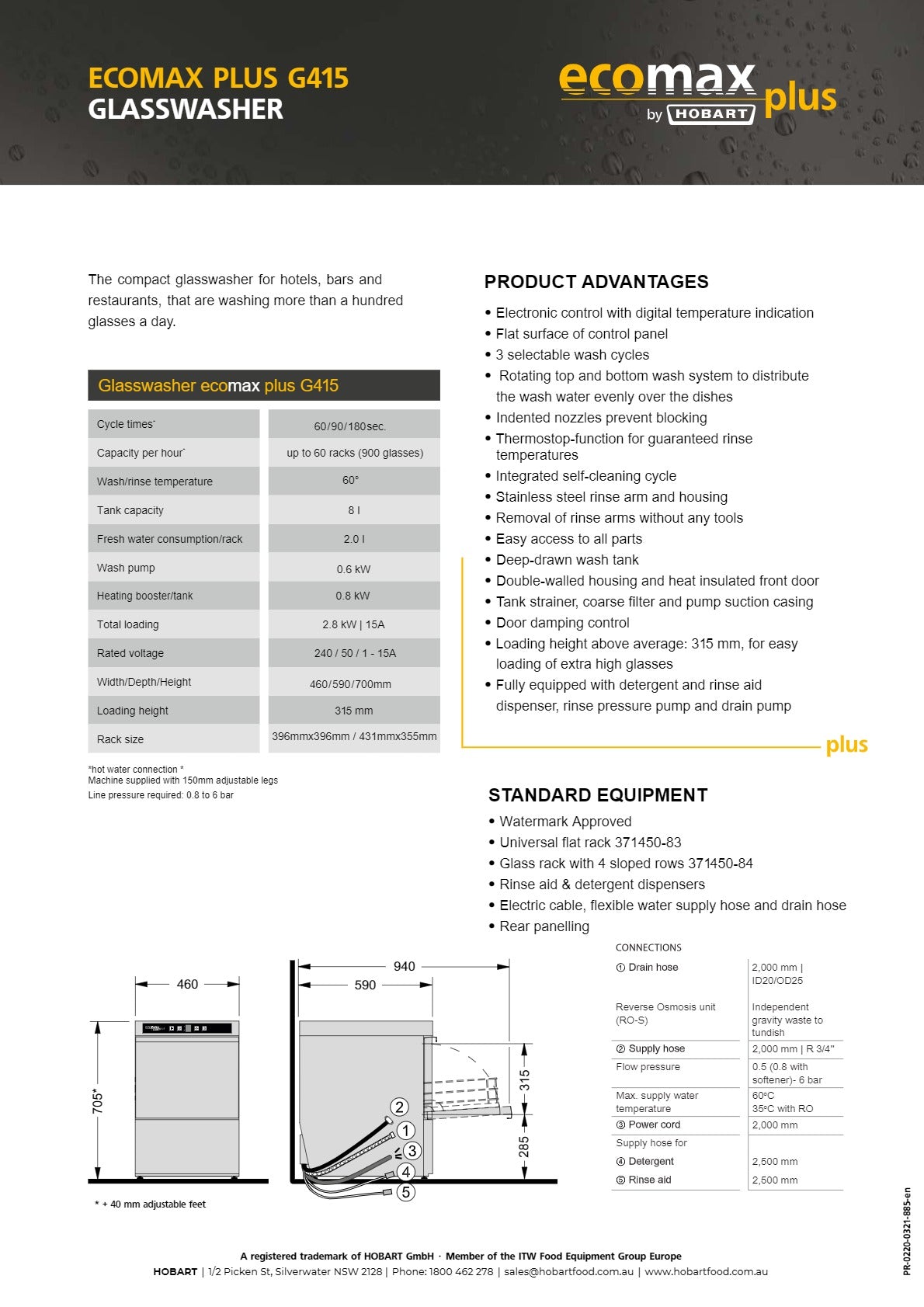 Hobart ECOMAX Plus G415 - Glasswasher