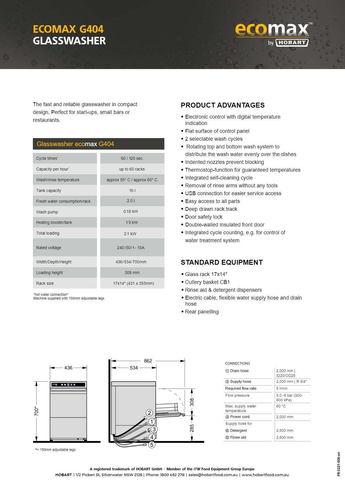 Hobart ECOMAX 404 - Glasswasher