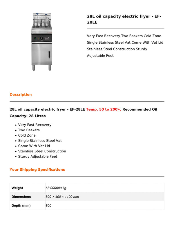Frymax EF-28LE - Fryer