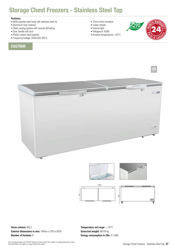 Exquisite ESS760H - Chest Freezer