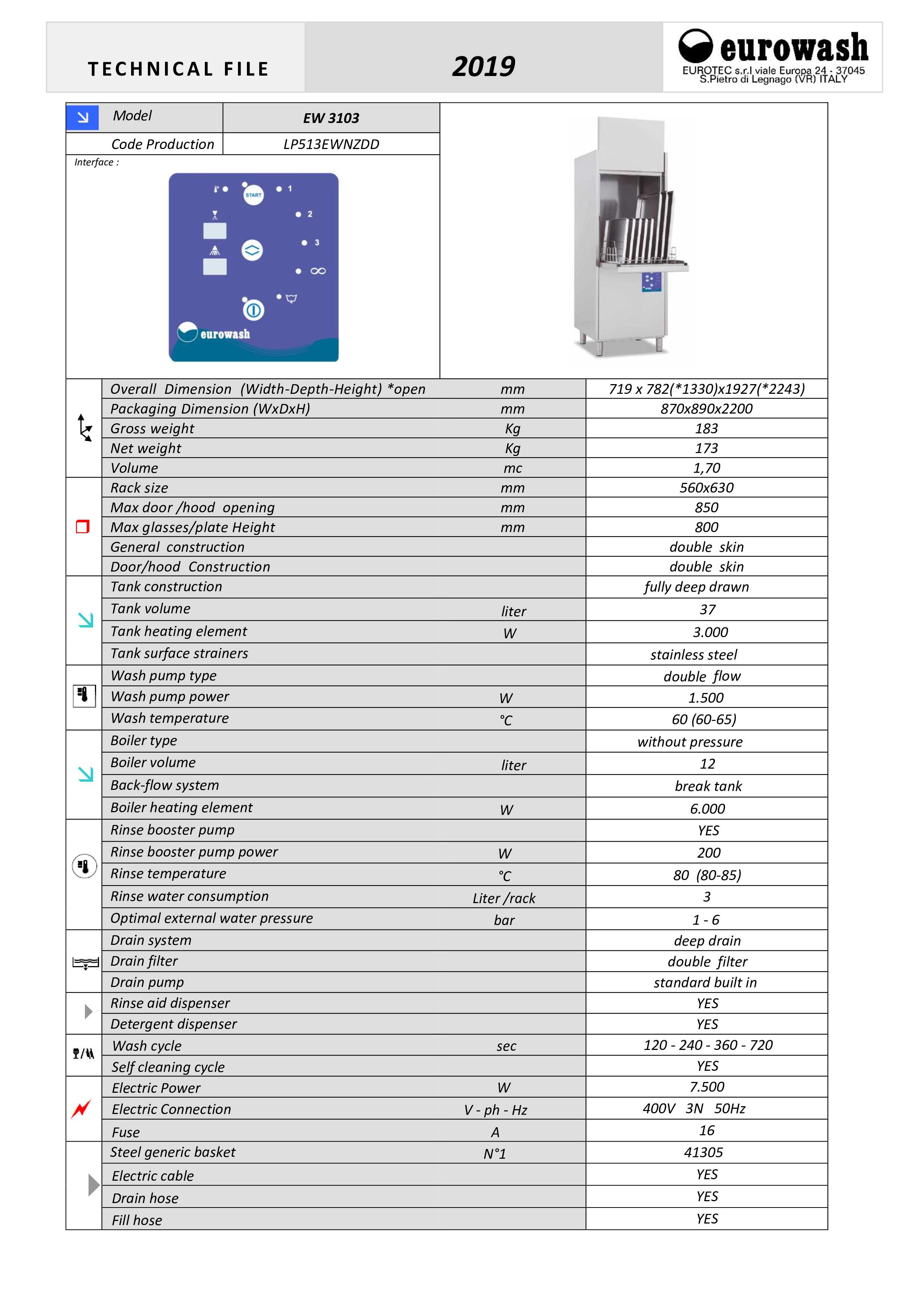 Eurowash EW3103 - Utensil Washer
