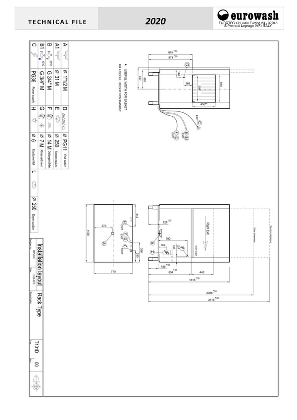 Eurowash EW3512 - Rack-Type Dishwasher