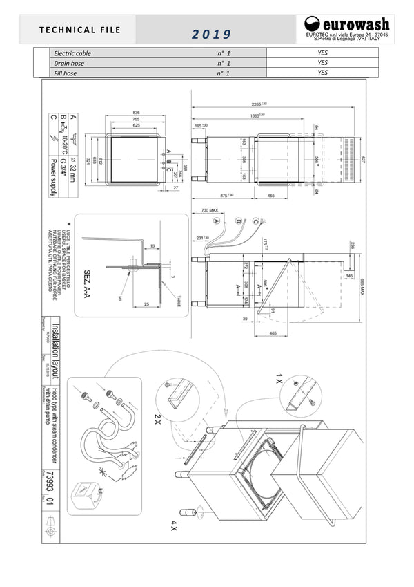 Eurowash E-Line EW800R - Pass Through Dishwasher