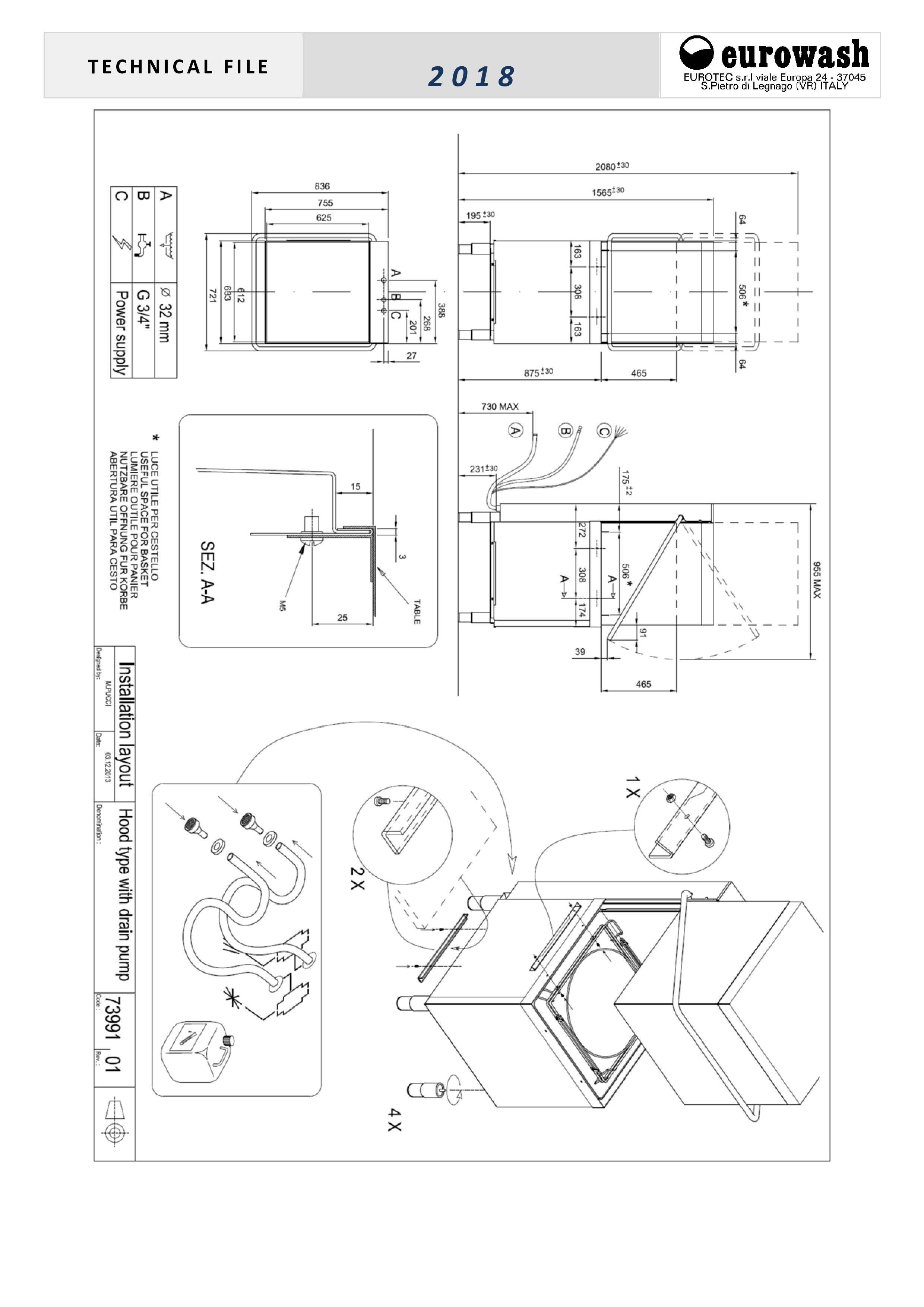 Eurowash E-Line EW800 - Pass Through Dishwasher
