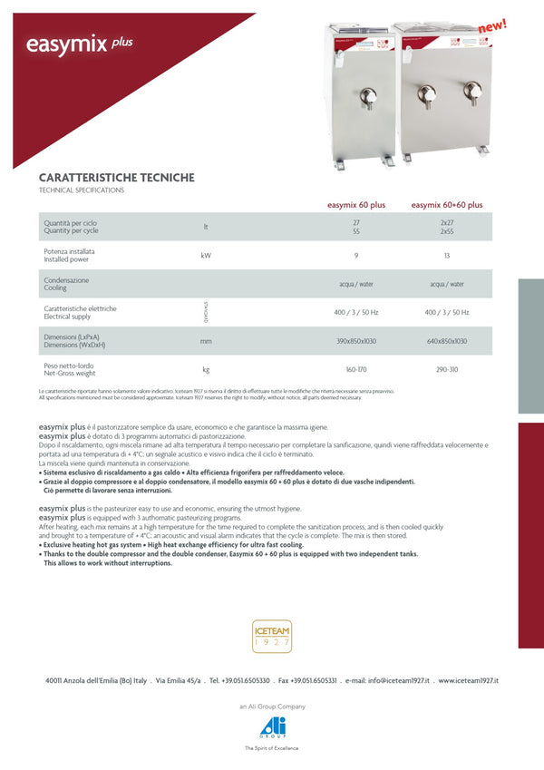 Iceteam1927 Promag Easymix 60 Plus - Electronic Pasteurizer