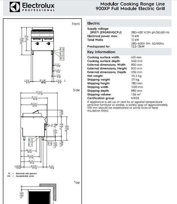 Electrolux E9GREHGCFU Grill