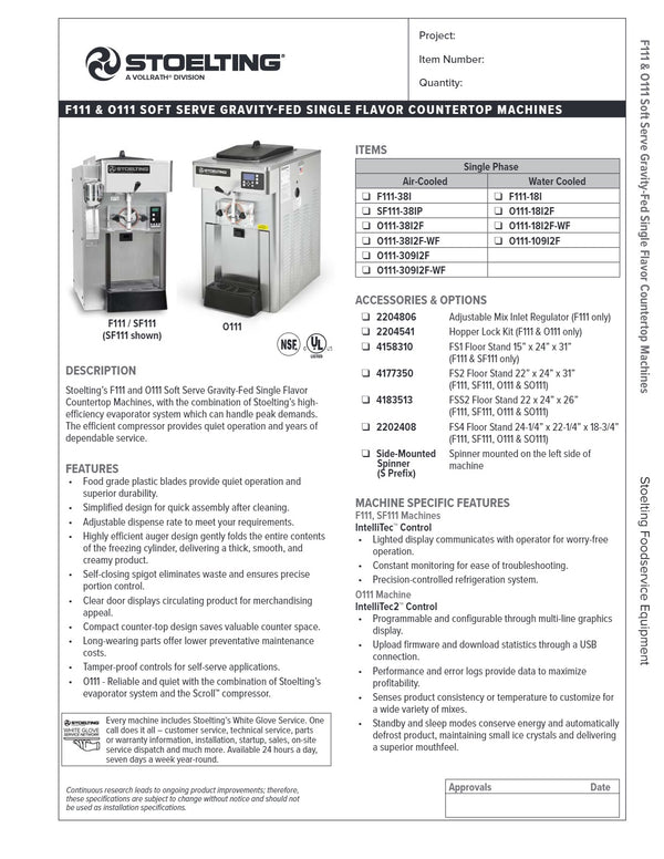 Stoelting F111 - Soft Serve Machine