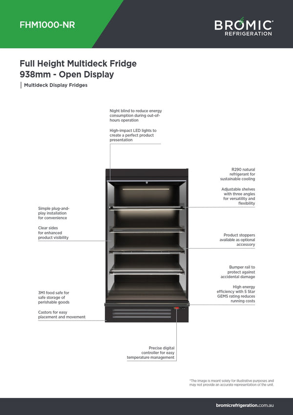 Bromic FHM1000-NR - Open Multideck Fridge
