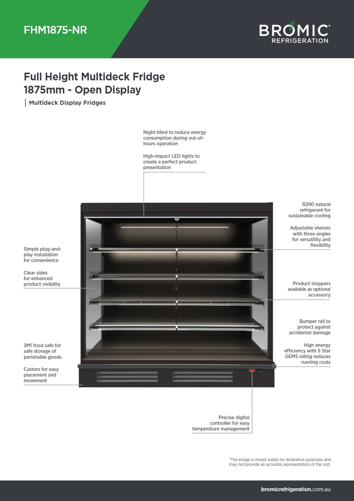 Bromic FHM1875-NR - Open Multideck Fridge