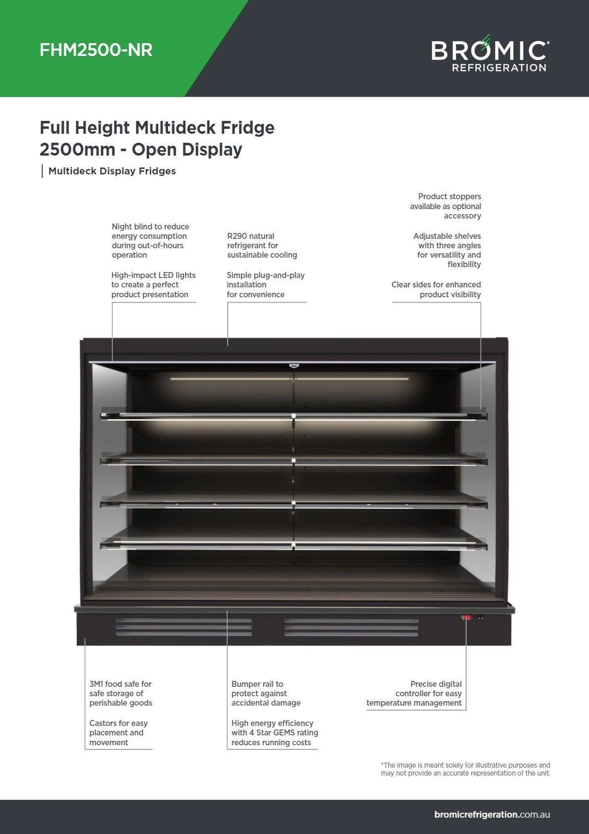 Bromic FHM2500-NR - Open Multideck Fridge