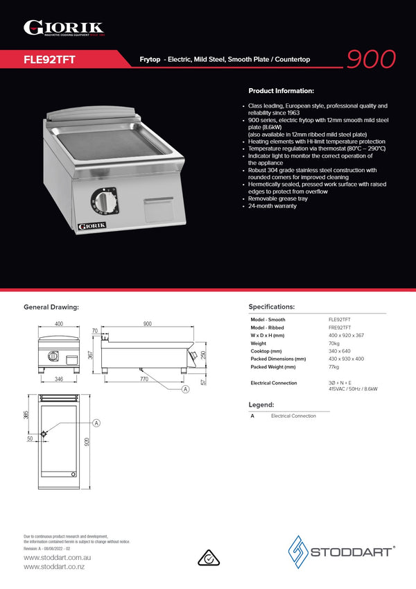 Giorik FLE92TFT - Griddle
