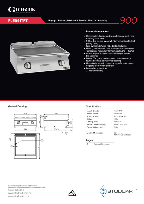 Giorik FLE941TFT - Griddle