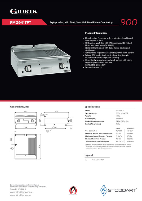 Giorik FMG941TFT - Griddle