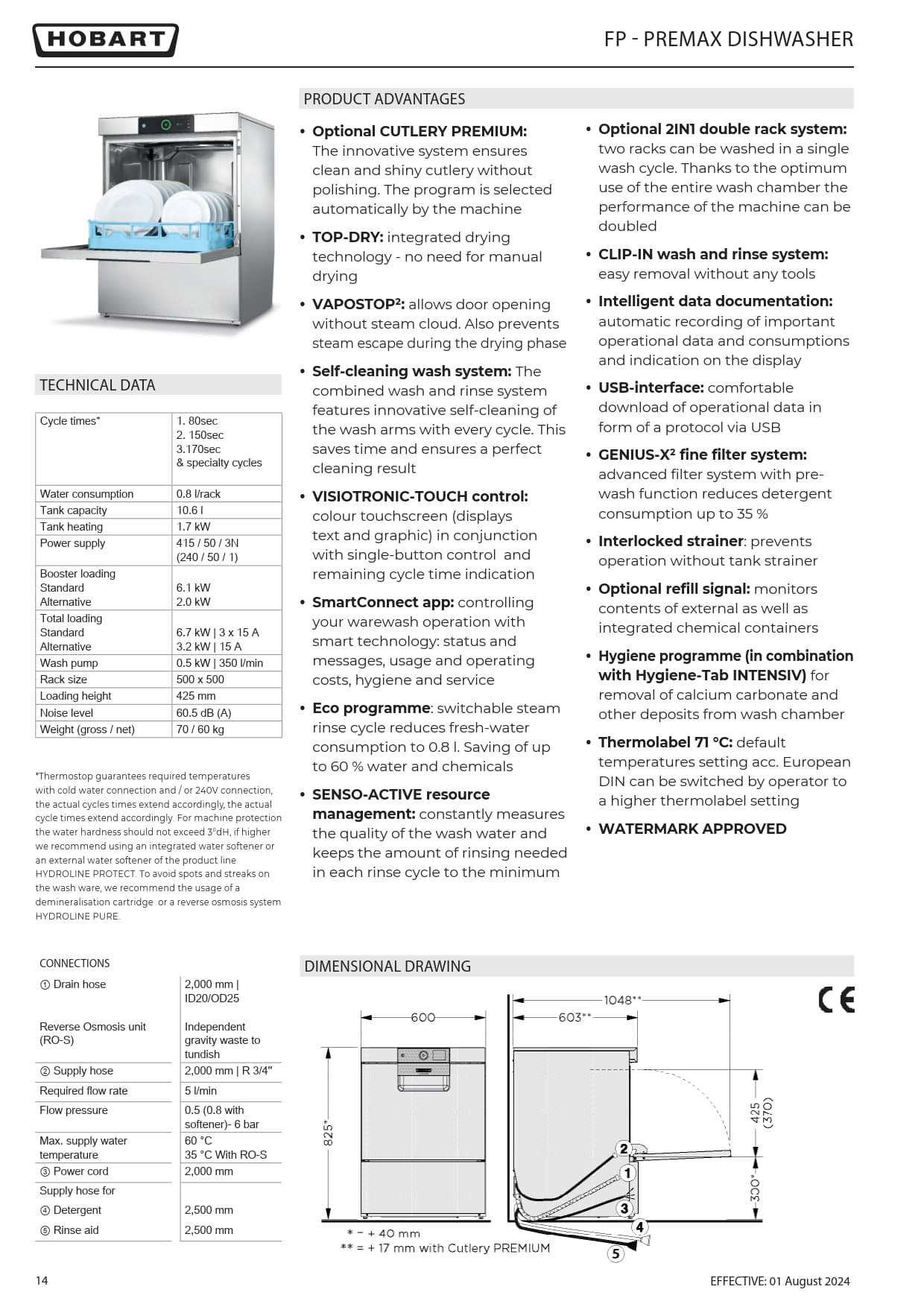 Hobart Premax FP-C - Undercounter Dishwasher
