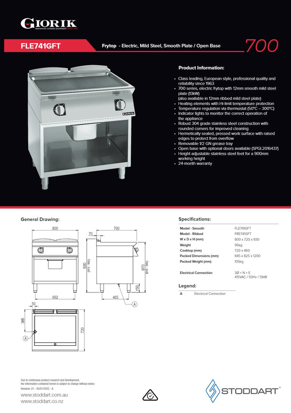 Giorik FRE741GFT - Griddle