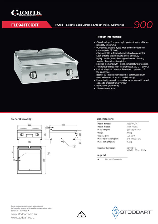 Giorik FRE941TCRXT - Griddle
