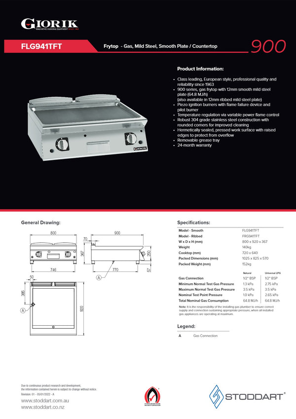 Giorik FRG941TFT - Griddle