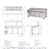 Fresh Refrigeration FTT-1800 - Narrow Pizza Prep Fridge