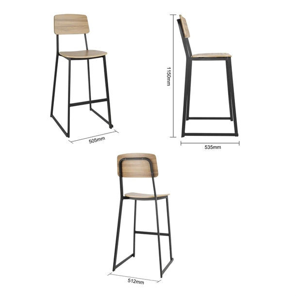 Bolero FU525 - Two Beaufort Wooden Interior High Stools
