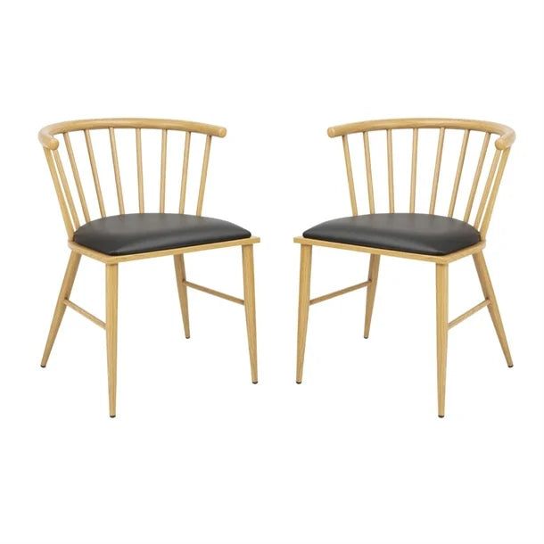 Bolero FU528 - Two Harrowdene Light Wood Effect Padded Interior Chairs