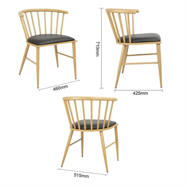 Bolero FU528 - Two Harrowdene Light Wood Effect Padded Interior Chairs