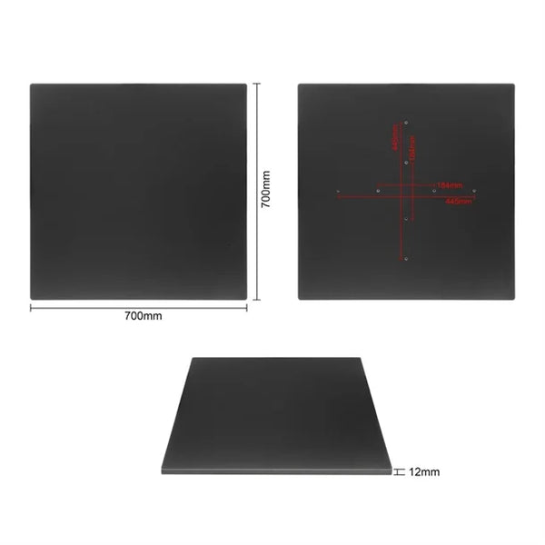 Bolero FU530 - Matte Black Square Outdoor Table Top 700mm