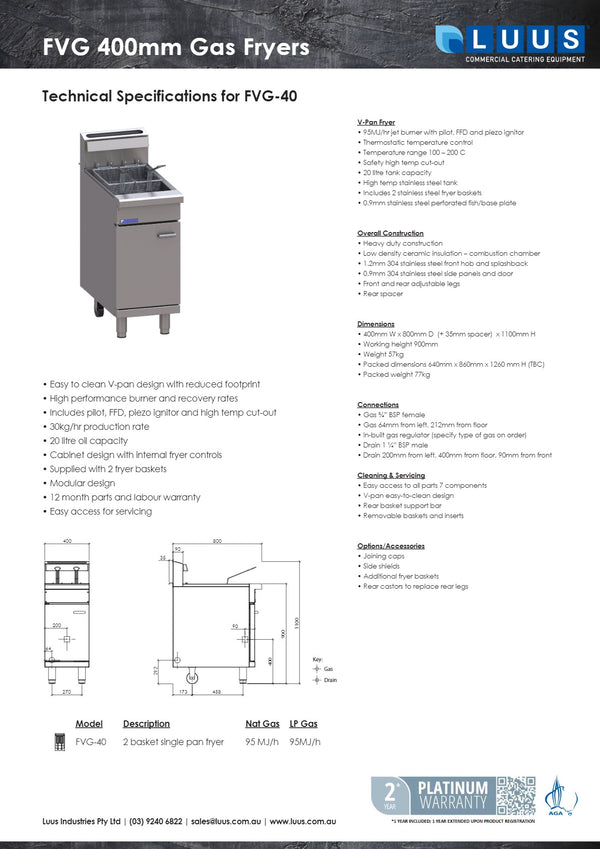 Luus FVG-40 - V-Pan Fryer