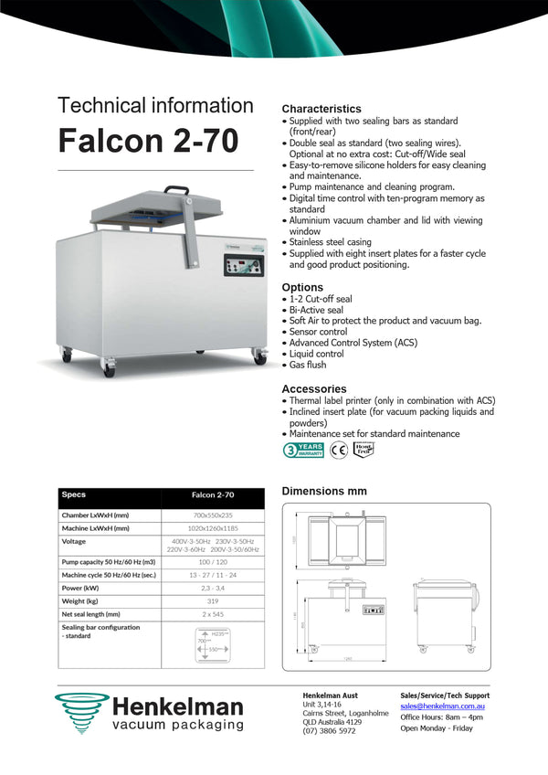 Henkelman Falcon 2-70 - Vacuum Packaging Machine
