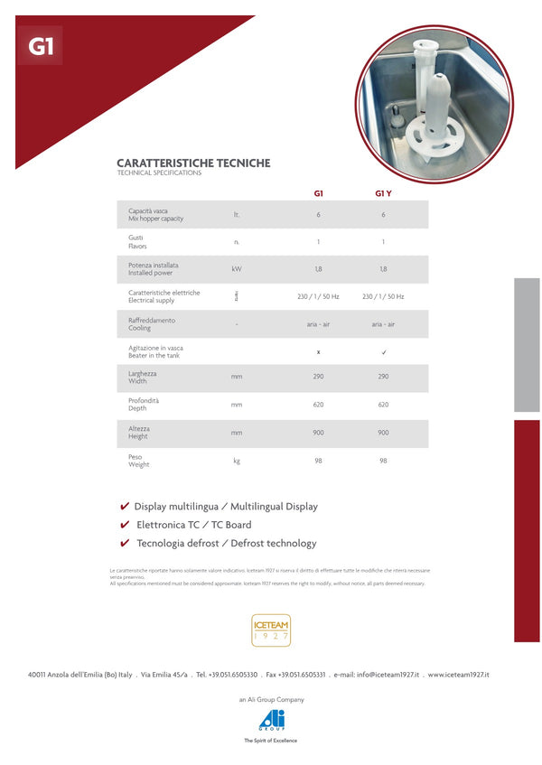 Iceteam 1927 G1 Y - Soft Serve & Frozen Yoghurt Machine