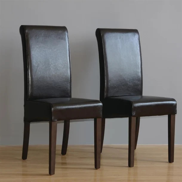 Bolero GF956 - Two Curved Back Leather Dining Chairs