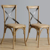 Bolero GG656 - Two Wooden Dining Chairs with Metal Cross Backrest