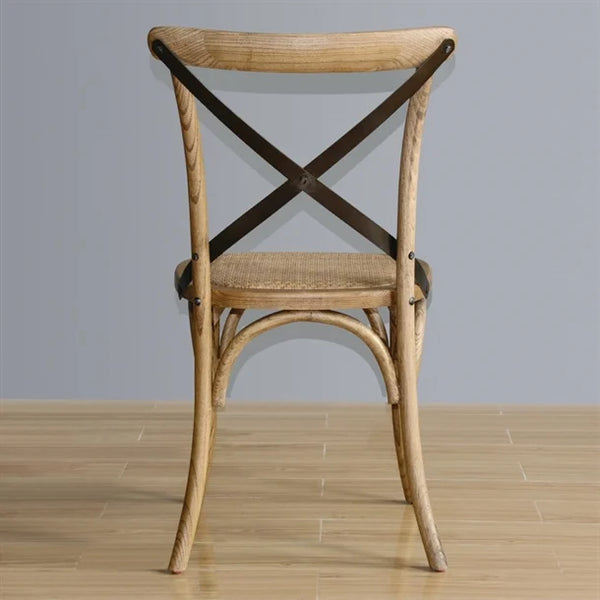 Bolero GG656 - Two Wooden Dining Chairs with Metal Cross Backrest