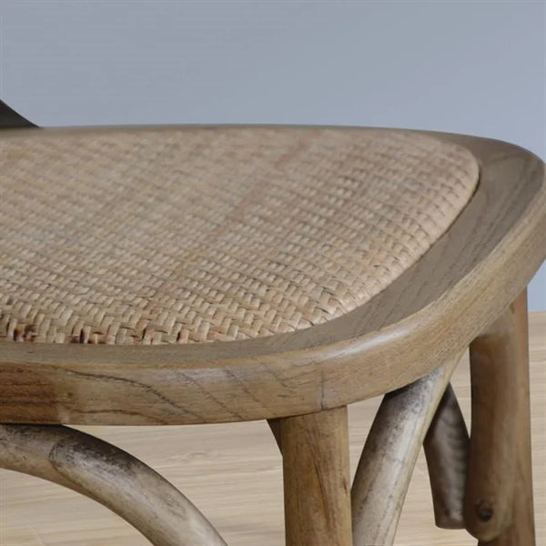Bolero GG656 - Two Wooden Dining Chairs with Metal Cross Backrest