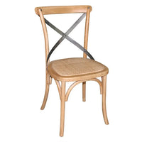 Bolero GG656 - Two Wooden Dining Chairs with Metal Cross Backrest