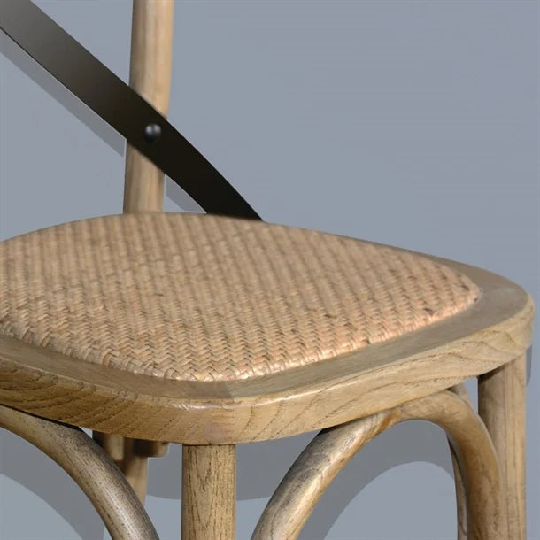 Bolero GG657 - Wooden Bar Stool with Metal Cross Backrest