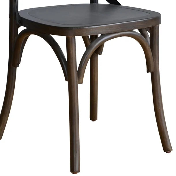 Bolero GG658 - Two Wooden Dining Chairs with Metal Cross Backrest