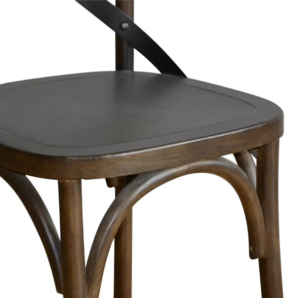 Bolero GG658 - Two Wooden Dining Chairs with Metal Cross Backrest