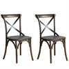 Bolero GG658 - Two Wooden Dining Chairs with Metal Cross Backrest