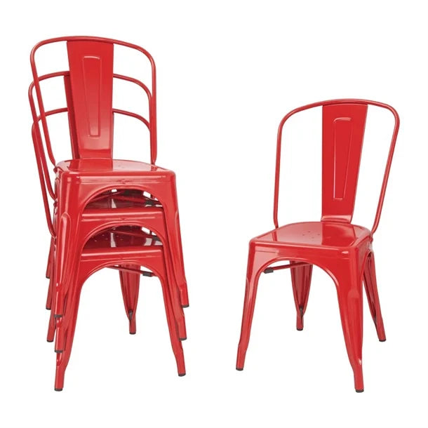 Bolero GL330 - Four Red Bistro Side Chairs