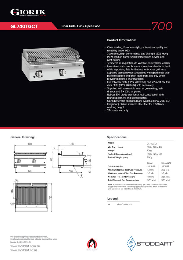 Giorik GL740TGCT - Char Grill