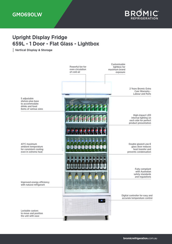 Bromic GM0690LW - Upright Display Fridge