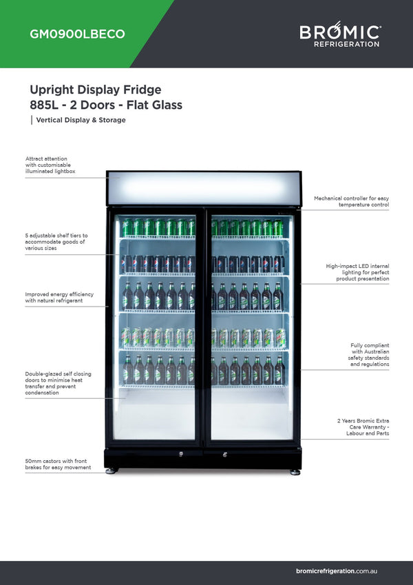 Bromic GM0900LBECO - Upright Display Fridge