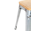 Bolero GM634 - Four Bistro Low Stools with Wooden Seat Pads