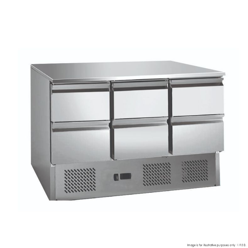 Thermaster GNS1300-6D - 6 Drawer Work Bench Fridge