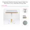 Grey Stone Venetian Terrazzo Square Table Top with Black Brass Cross Base