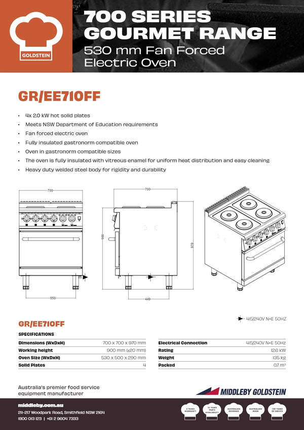 Goldstein GR/EE710FF - Range Oven